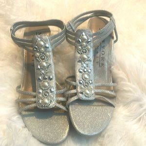 Silver sparkle sandals